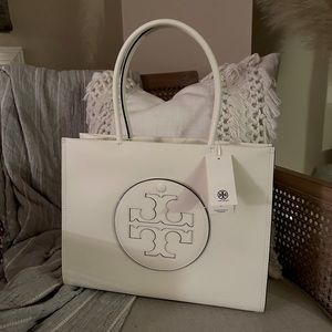Tory Butch Small Ella Bio Tote- Warm White